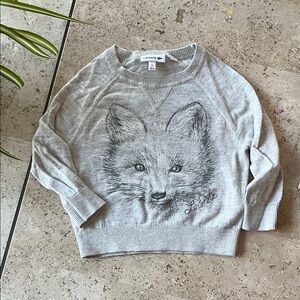 Lacoste Kid’s Light Gray Fox Print Sweater